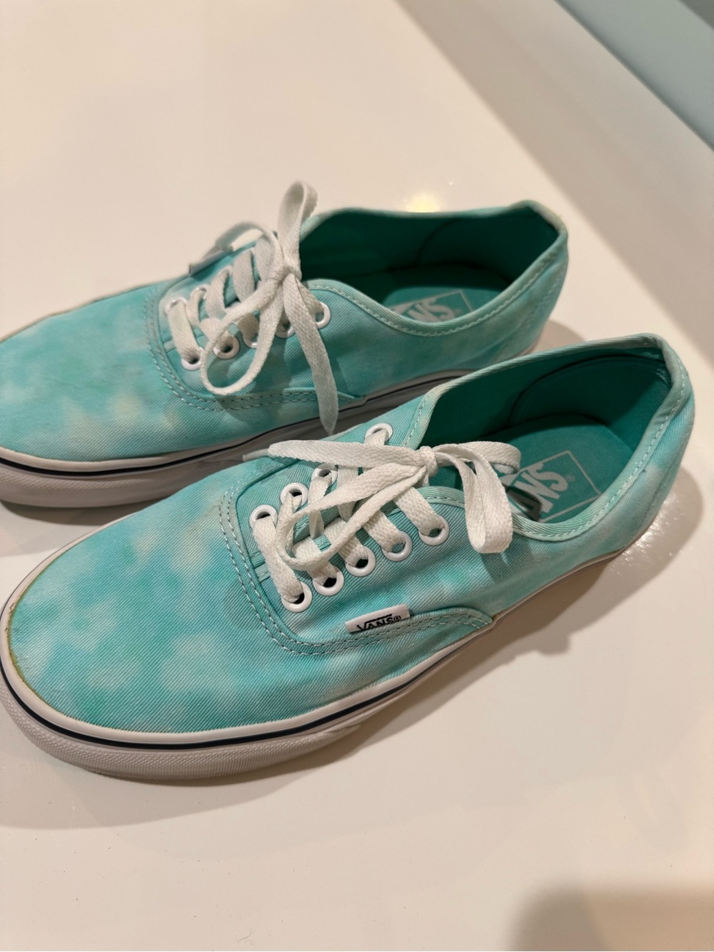 Vans Teal Tie-Dye Low Top Sneakers